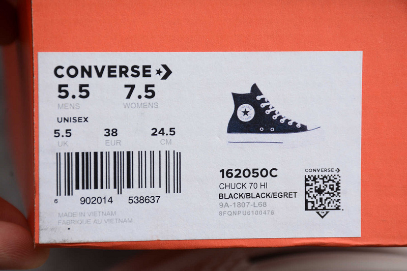 Platform X Chuck Taylor 70S Psy-Kicks Hi Black/Black/Egret 17