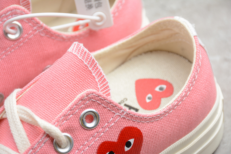 Play Cdg X Chuck Taylor 70S Low Top Strawberry Pink/Egret 7