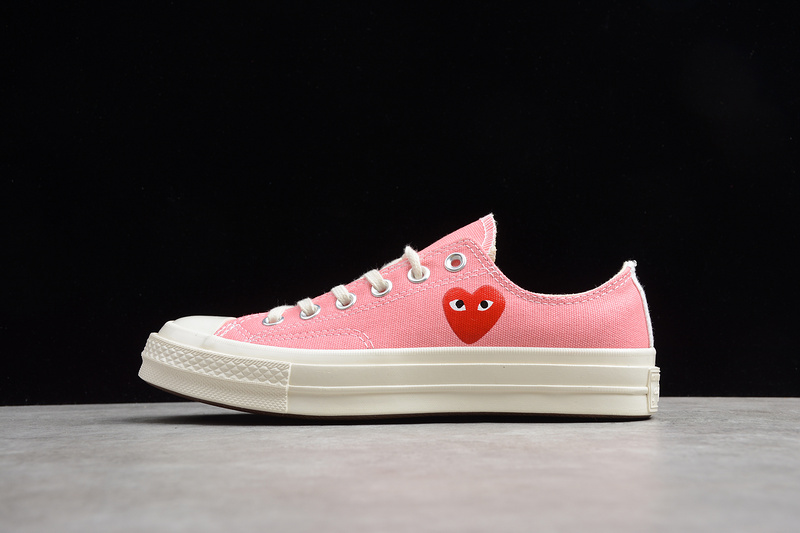 Play Cdg X Chuck Taylor 70S Low Top Strawberry Pink/Egret 25