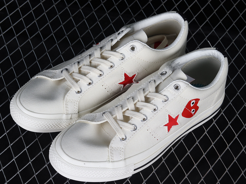 Comme Des Garçons Play X One Star Cloud Dancer/Red/White 3