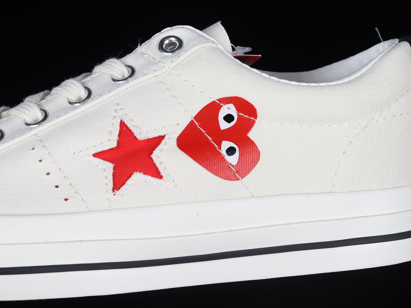 Comme Des Garçons Play X One Star Cloud Dancer/Red/White 15