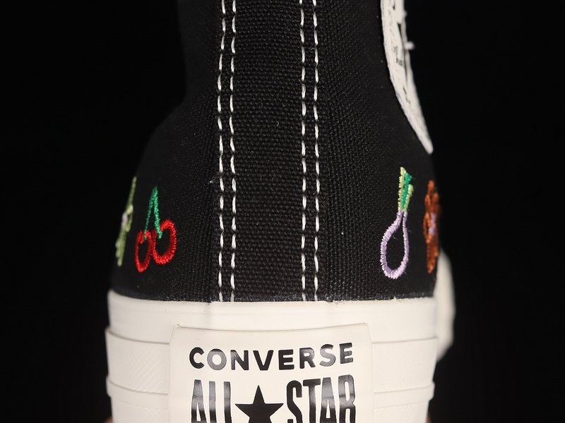 Chuck Taylor All Star High Festival Embroidered Fruits Florals Black/Green Beam 21