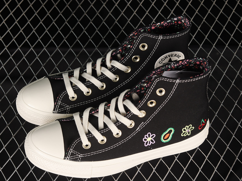 Chuck Taylor All Star High Festival Embroidered Fruits Florals Black/Green Beam 29