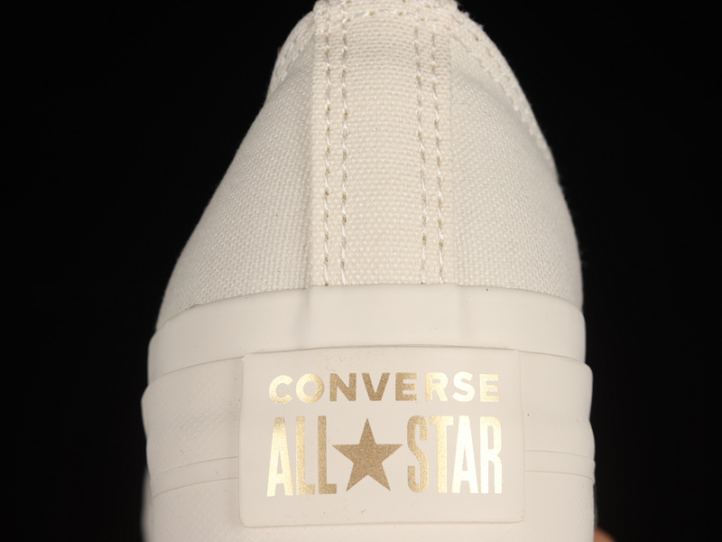 Chuck Taylor All-Star 70S Low Elevated Gold Platform Beige/White/White 3