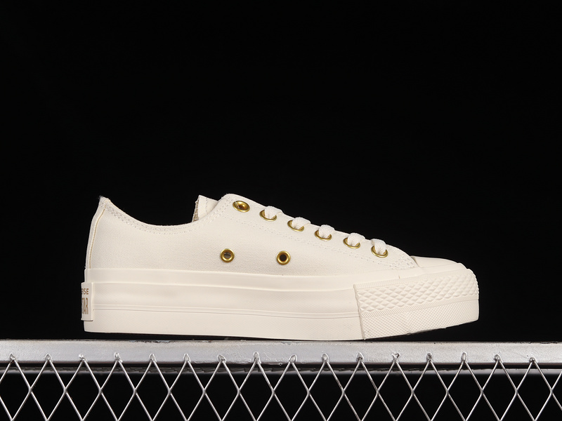 Chuck Taylor All-Star 70S Low Elevated Gold Platform Beige/White/White 29