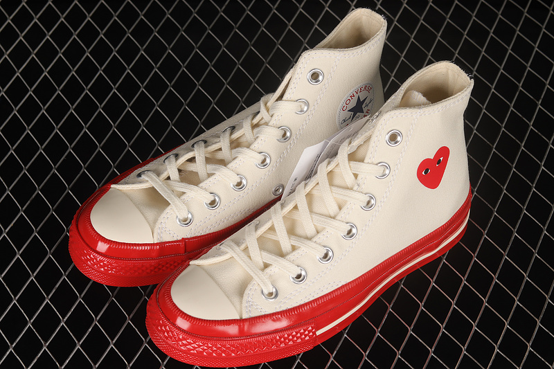 Comme Des Garçons Play X Chuck Taylor 70S High Pristine/Red/Egret 9