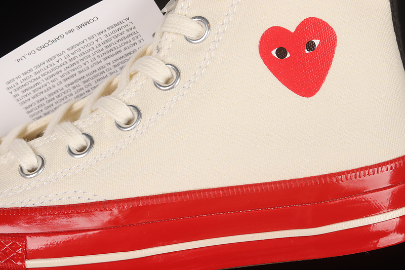 Comme Des Garçons Play X Chuck Taylor 70S High Pristine/Red/Egret 23