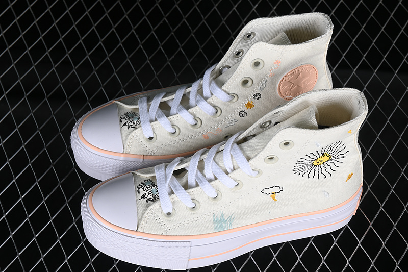 Converse Chuck Taylor All Star Lift Platform High Egret/Cheeky Coral/White 7