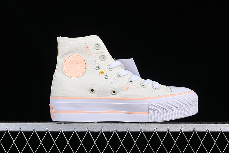 Converse Chuck Taylor All Star Lift Platform High Egret/Cheeky Coral/White 11