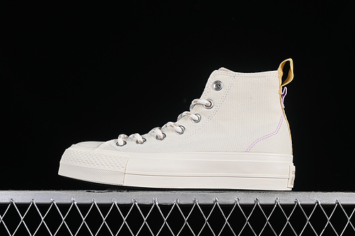 Converse Chuck All Star Lift Platform Utility White/Yellow 17