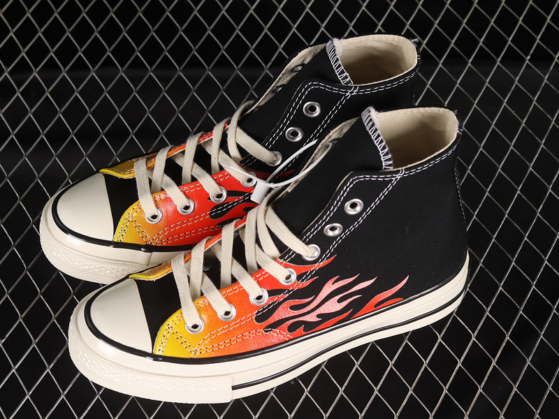 Chuck 70 Hi Flames Black/Enamel Red/Bold Mandarin 5