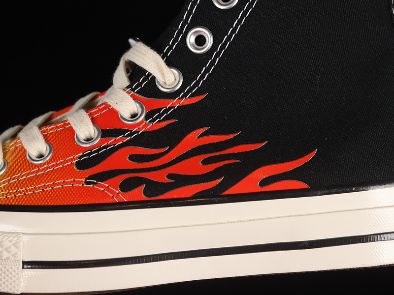 Chuck 70 Hi Flames Black/Enamel Red/Bold Mandarin 9