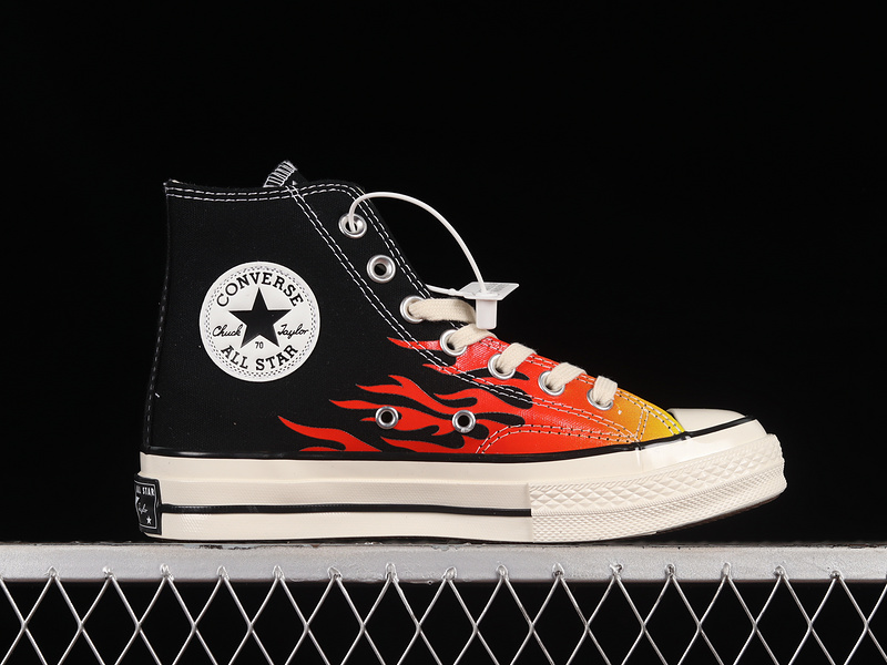 Chuck 70 Hi Flames Black/Enamel Red/Bold Mandarin 15