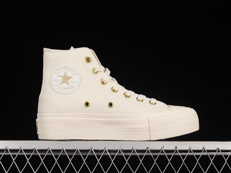 Chuck Taylor All Star Platform High White/White/Gold 9