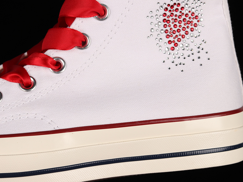 Chuck Taylor All Star 70S High Rhinestone Heart White/White/Red 19