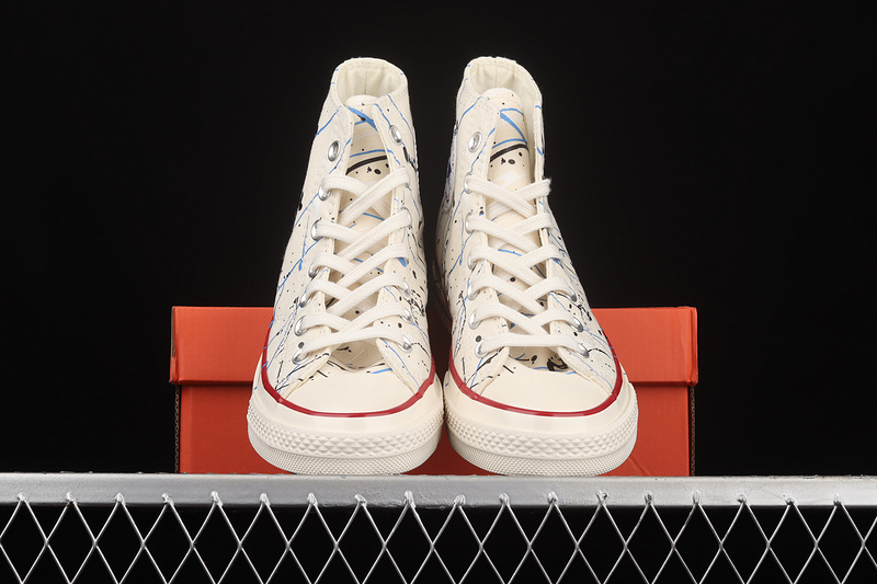 Chuck Taylor All-Star 70S High Paint Splatter Egret/Digital Blue/Egret 11