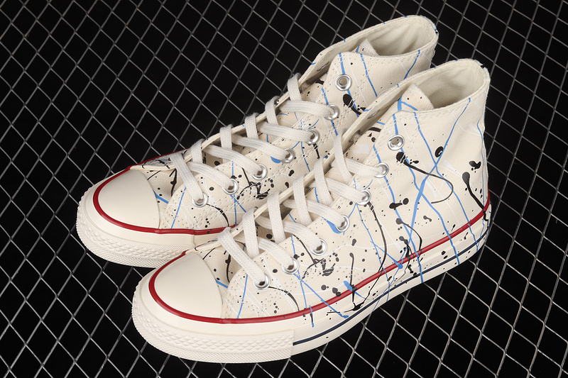 Chuck Taylor All-Star 70S High Paint Splatter Egret/Digital Blue/Egret 13