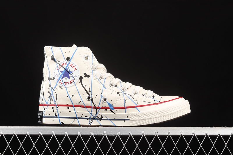 Chuck Taylor All-Star 70S High Paint Splatter Egret/Digital Blue/Egret 29