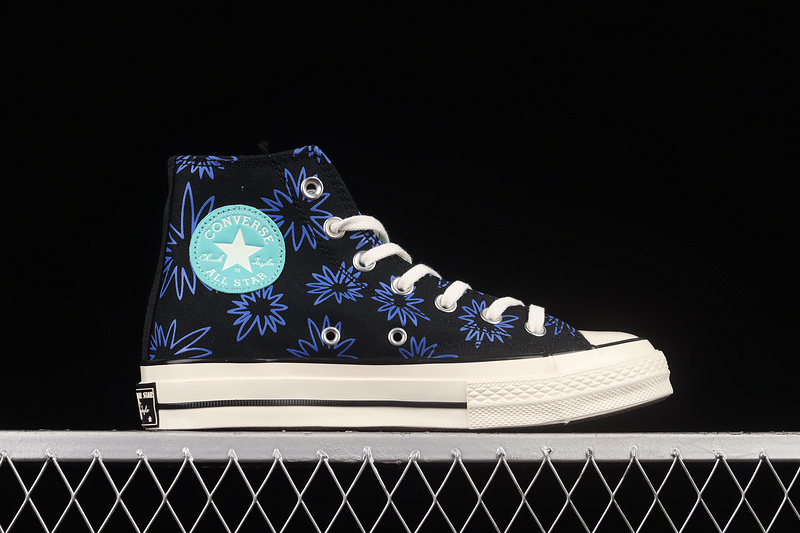 Chuck Taylor All-Star 70S High Sunny Floral Black/Washed Teal/Game Royal 11