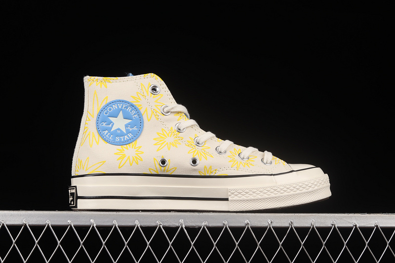 Chuck Taylor All-Star 70S High Sunny Floral Be Nice Egret/University Blue/Amarillo 13