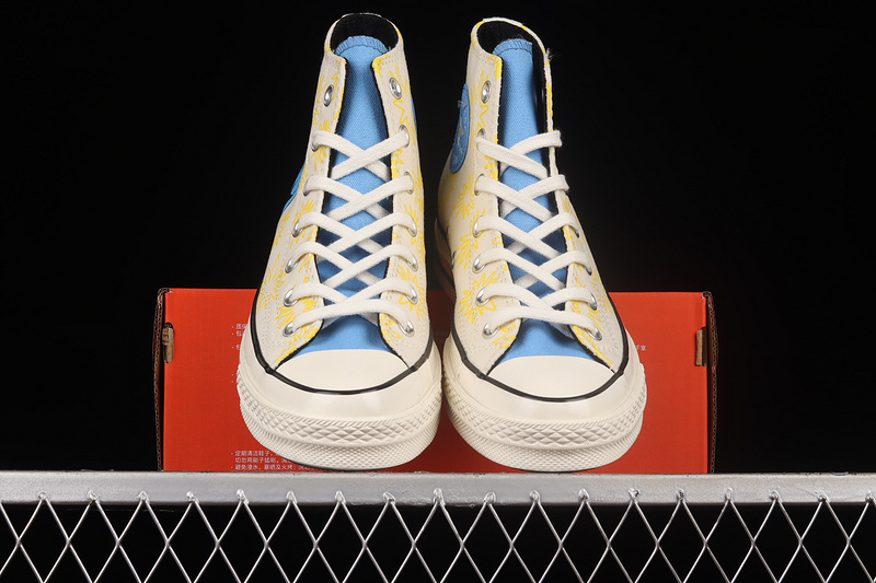 Chuck Taylor All-Star 70S High Sunny Floral Be Nice Egret/University Blue/Amarillo 17