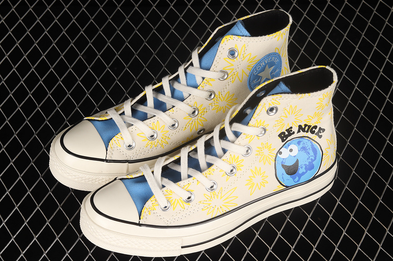 Chuck Taylor All-Star 70S High Sunny Floral Be Nice Egret/University Blue/Amarillo 27