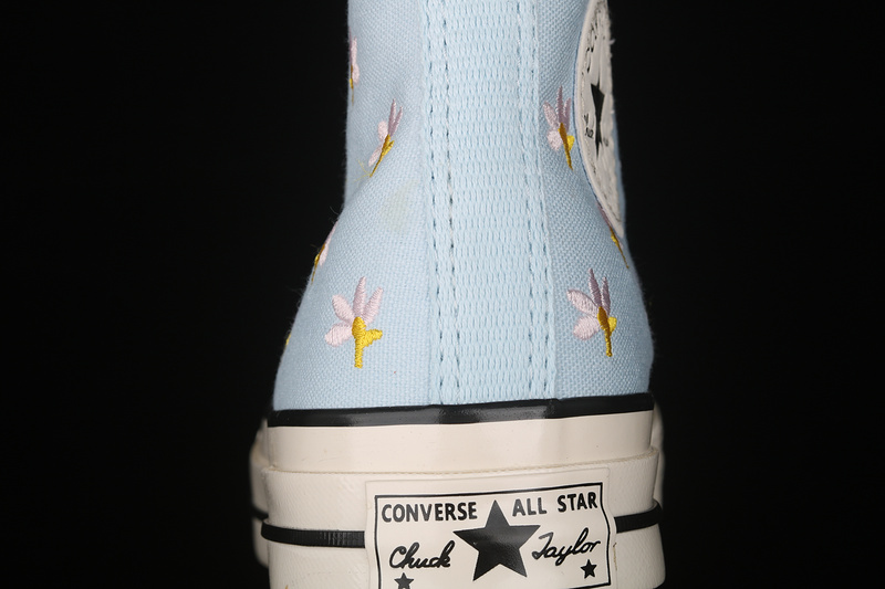 Chuck Taylor All-Star 70S High Embroidered Floral Print Chambray Blue/Egret/Black 3