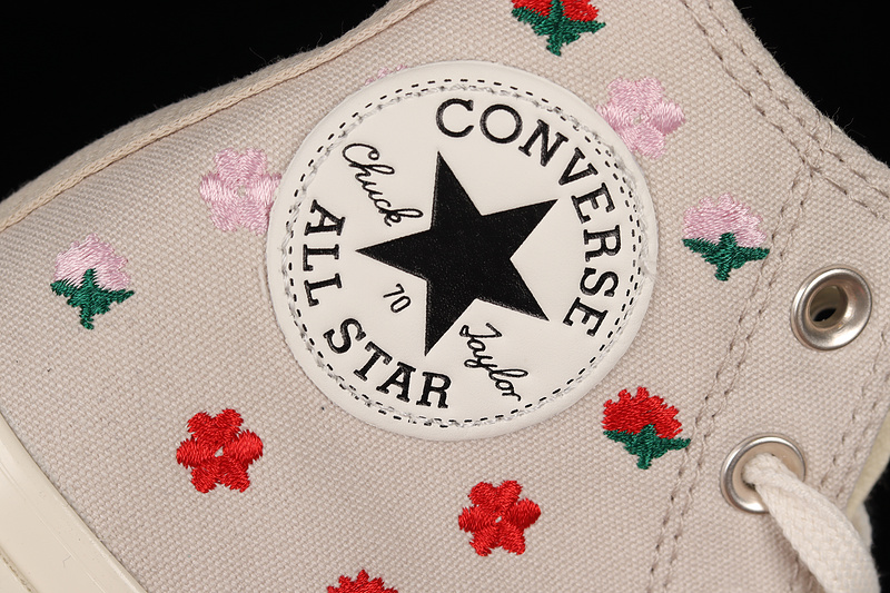 Chuck Taylor All-Star 70S High Floral Embroidery Desert Sand/Egret 3