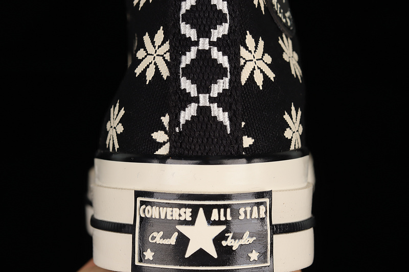 Chuck Taylor All-Star 70S High Holiday Sweater Black/Egret/Black 7