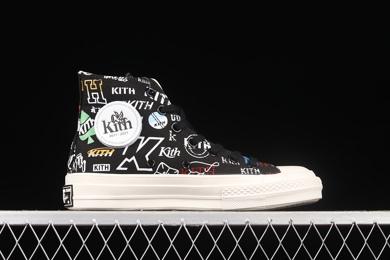 Kith X Chuck Taylor 70S High 10Th Anniversary Black/White/Multi-Color 25