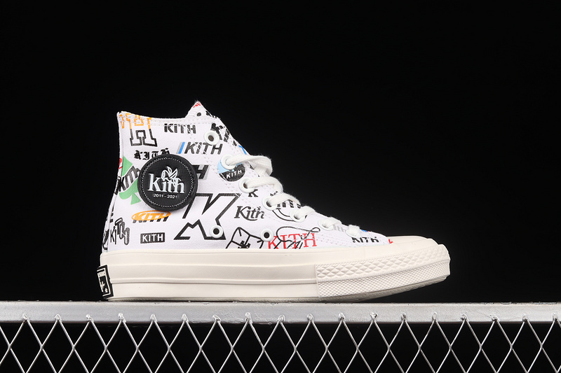 Kith X Chuck Taylor 70S High 10Th Anniversary White/Black/Multi-Color 23