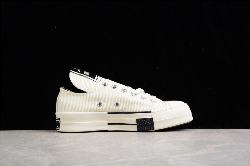 Rick Owens X Drkshdw Drkstar Chuck Taylor 70S Low Egret/Egret/Black 5