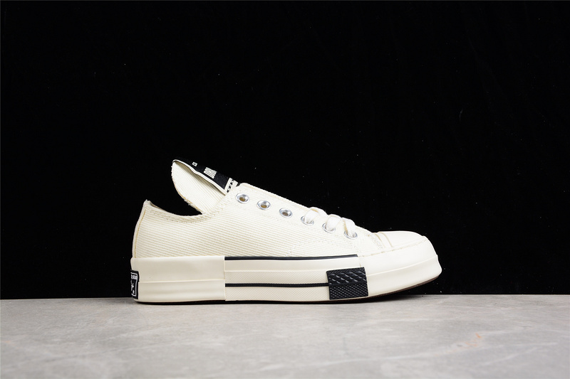 Rick Owens X Drkshdw Drkstar Chuck Taylor 70S Low Egret/Egret/Black 11