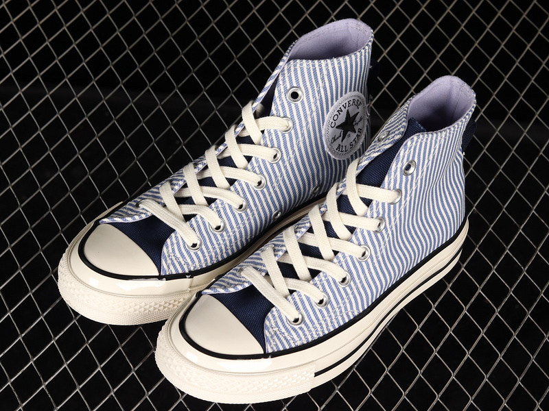 Chuck 70 High Washed Indigo Hickory Stripes Washed Indigo/Egret/Black 21