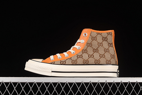 Remake Con Gucci X Chuck Taylor All-Star High Brown/Orange/White 3