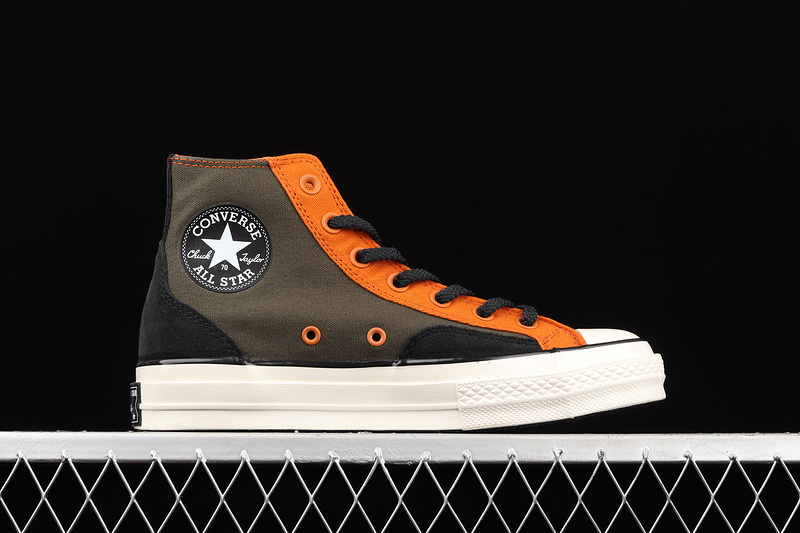 Chuck Taylor All-Star 70S High Court Fusion Dark Green/Orange/White 9