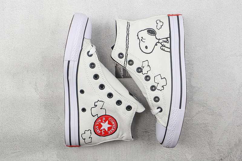 Peanuts Chuck Taylor All Star 70S High Snoopy And Woodstock Black/White 7