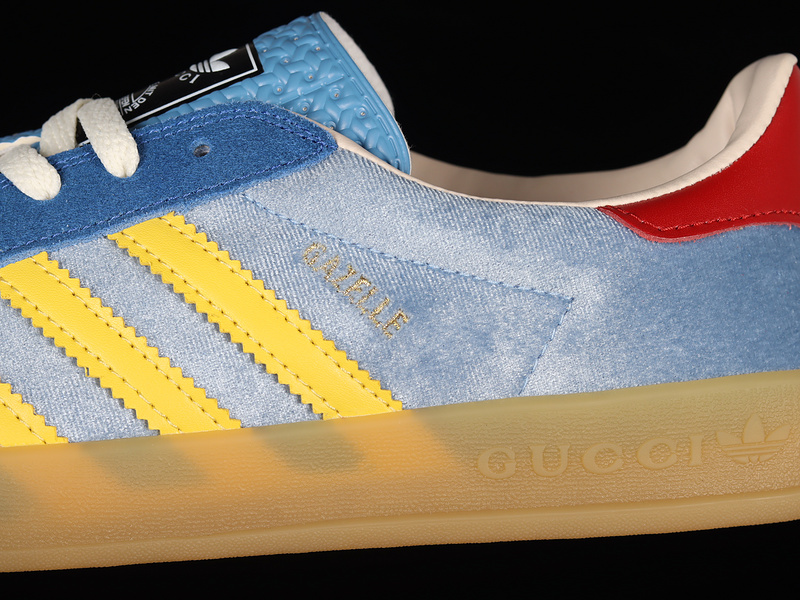 Gucci X Gazelle Shoes Blue/Yellow/Red 9