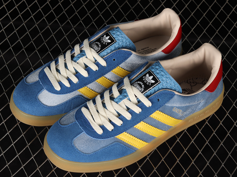 Gucci X Gazelle Shoes Blue/Yellow/Red 13