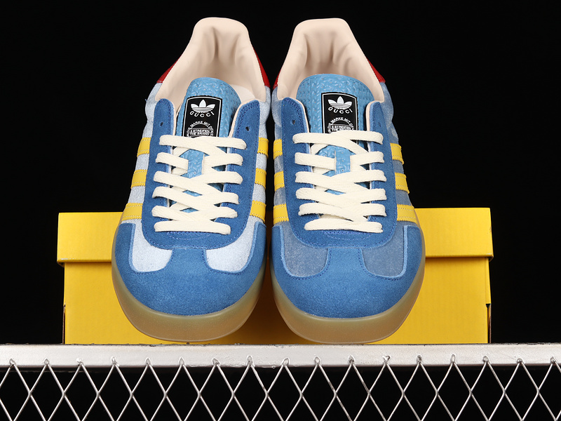 Gucci X Gazelle Shoes Blue/Yellow/Red 27