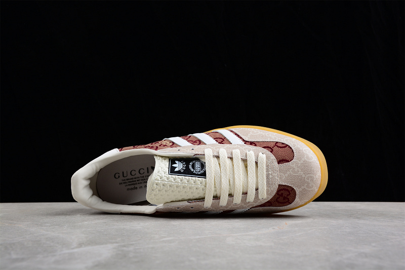 Gucci X Gazelle Shoes Beige/Red/Cloud White 11