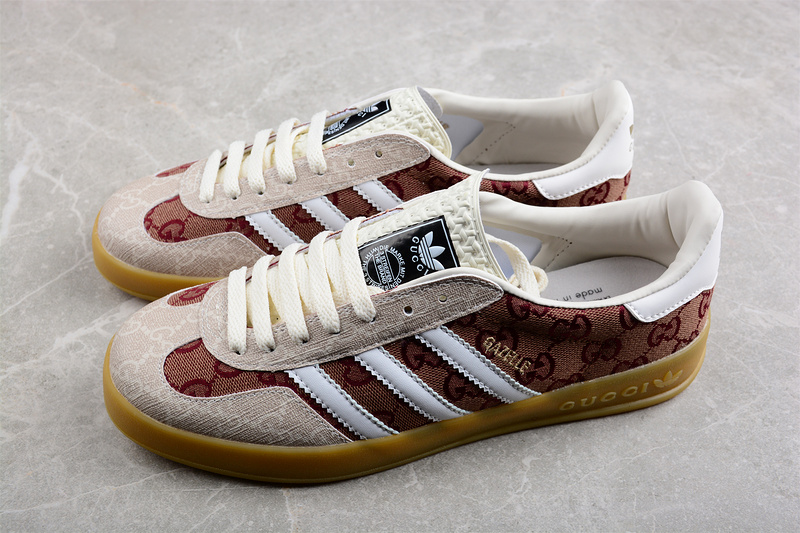 Gucci X Gazelle Shoes Beige/Red/Cloud White 21