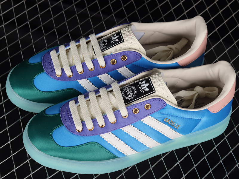 Gucci X Gazelle Shoes Light Blue/Purple/Pink 27