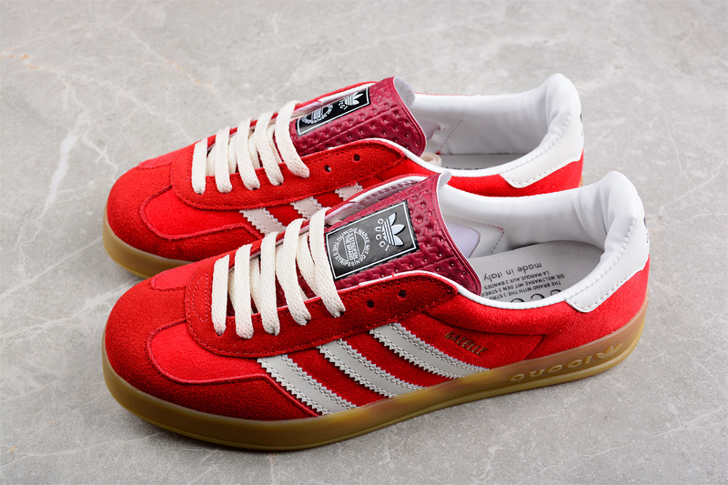 Gucci X Gazelle Shoes Red/Cloud White/Gum 23