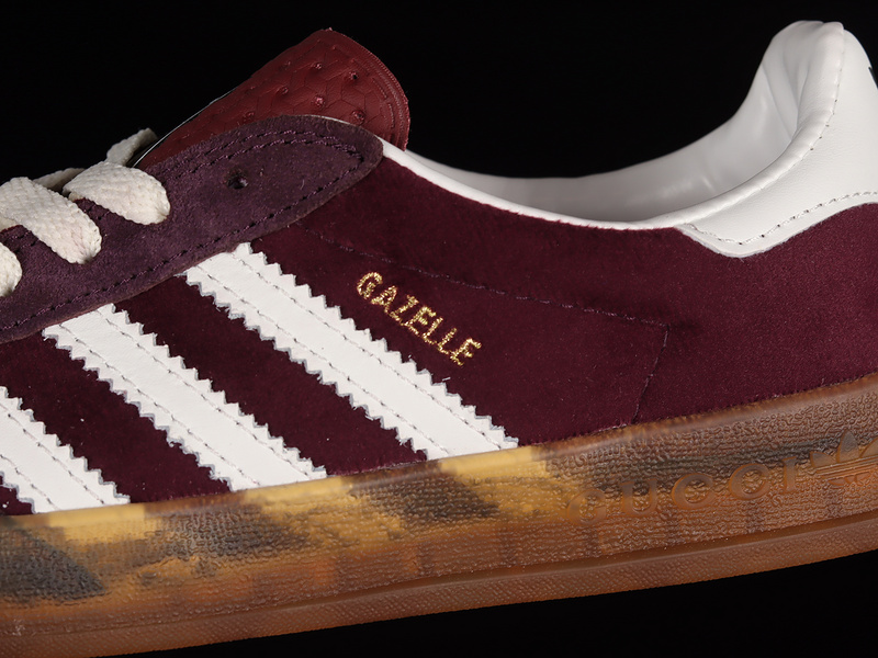 Gucci X Gazelle Shoes Wine Red/Cloud White/Gum 5