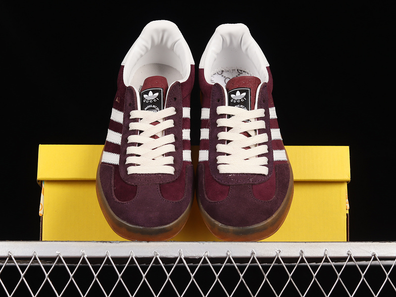 Gucci X Gazelle Shoes Wine Red/Cloud White/Gum 11