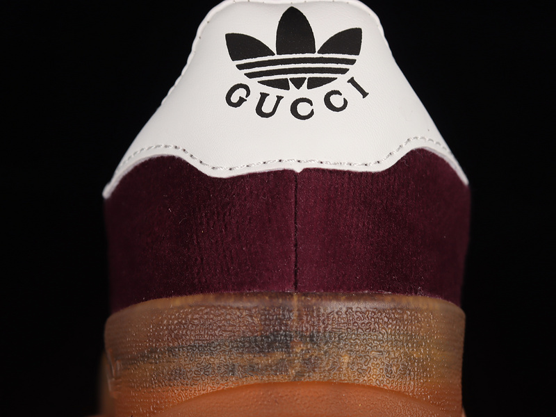 Gucci X Gazelle Shoes Wine Red/Cloud White/Gum 15