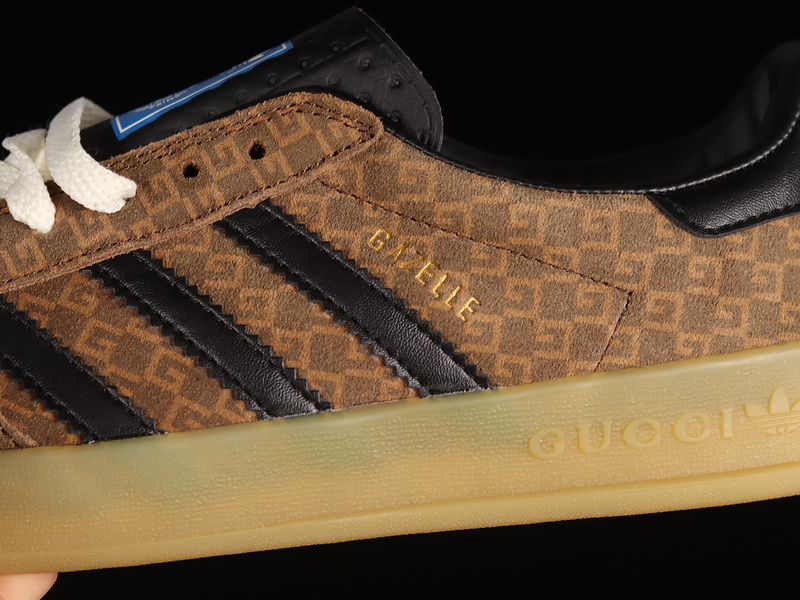 Gucci X Gazelle Shoes Dark Brown/Core Black/Beige 13