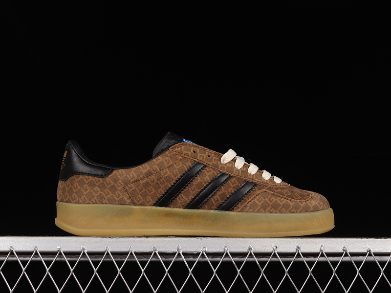 Gucci X Gazelle Shoes Dark Brown/Core Black/Beige 27