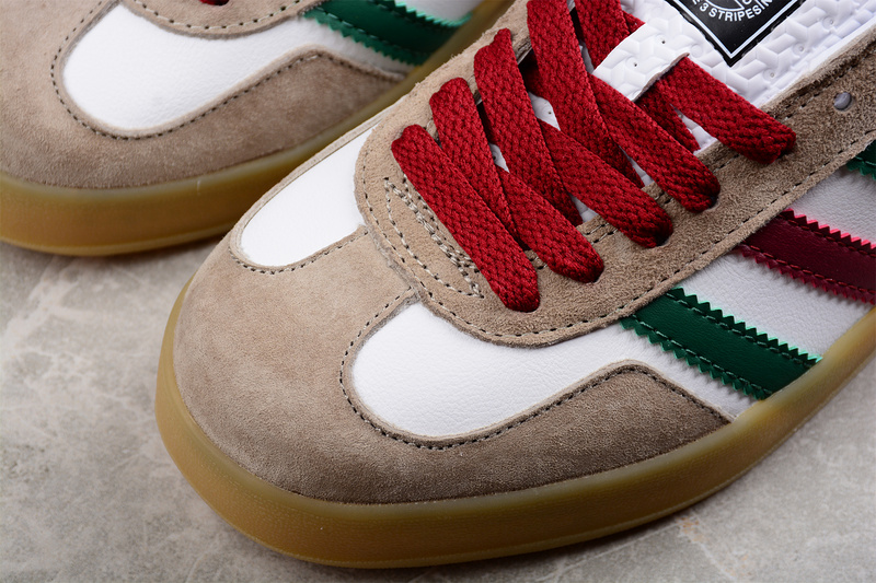 Gazelle Shoes X Gucci Cloud White/Red/Green-Gum 5